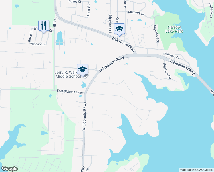 map of restaurants, bars, coffee shops, grocery stores, and more near 3528 Bay Ridge Drive in Little Elm