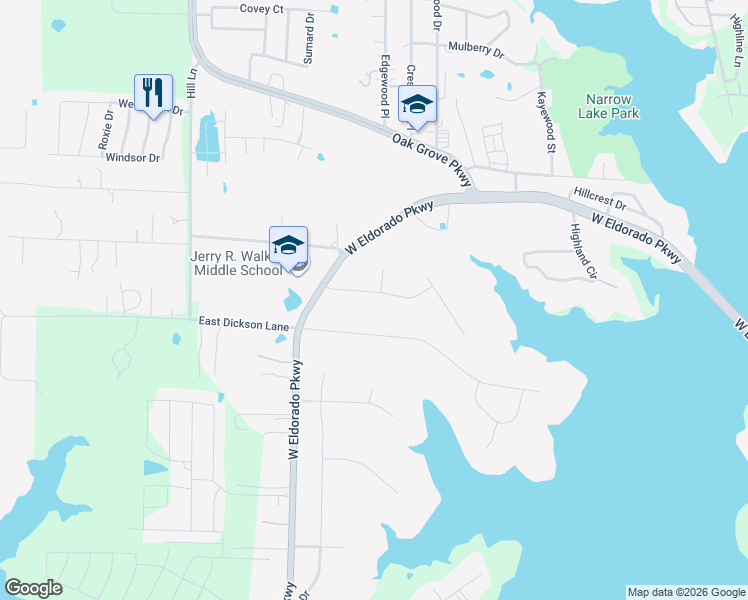 map of restaurants, bars, coffee shops, grocery stores, and more near 3528 Bay Ridge Drive in Little Elm