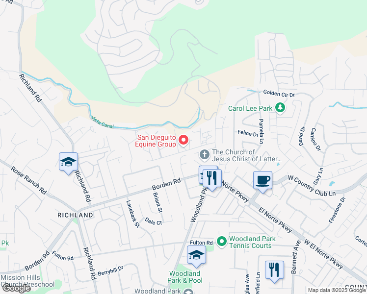 map of restaurants, bars, coffee shops, grocery stores, and more near 1202 Calle Maria in San Marcos