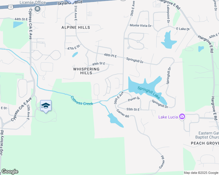 map of restaurants, bars, coffee shops, grocery stores, and more near 5100 36th Avenue East in Tuscaloosa