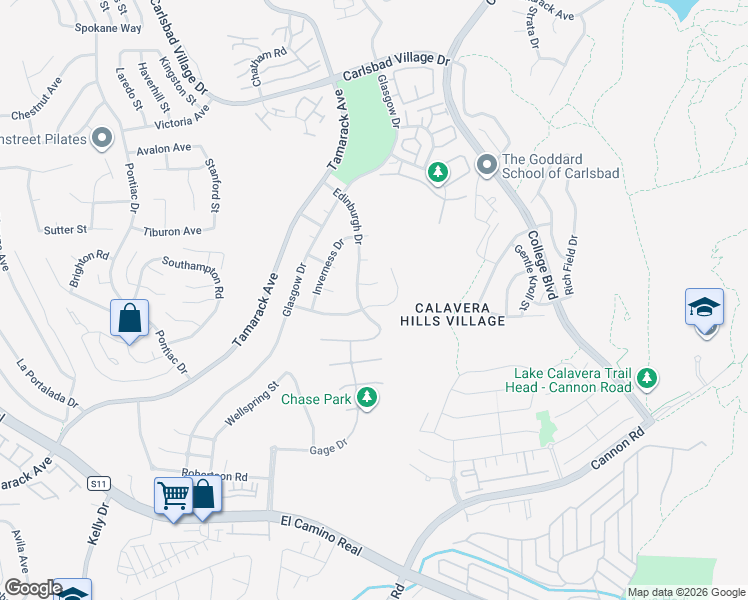map of restaurants, bars, coffee shops, grocery stores, and more near 4772 Gateshead Road in Carlsbad