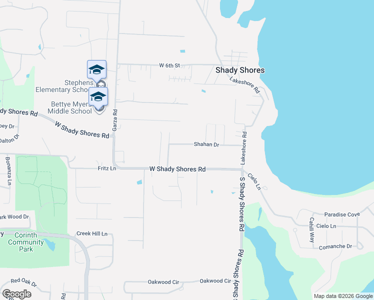 map of restaurants, bars, coffee shops, grocery stores, and more near 214 West Shady Shores Road in Shady Shores