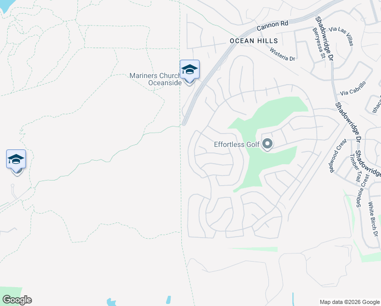 map of restaurants, bars, coffee shops, grocery stores, and more near 4106 Arcadia Way in Oceanside