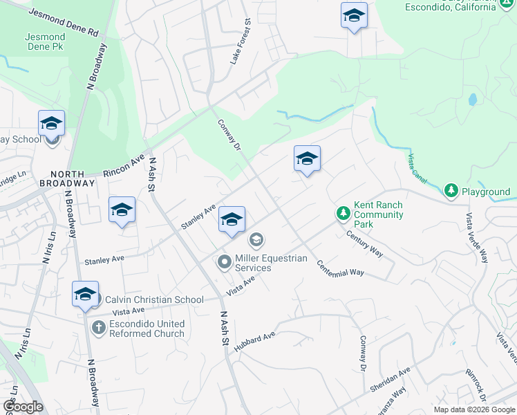 map of restaurants, bars, coffee shops, grocery stores, and more near 2025 Simpatico Place in Escondido