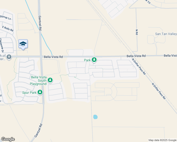 map of restaurants, bars, coffee shops, grocery stores, and more near North Tourmaline Drive in San Tan Valley