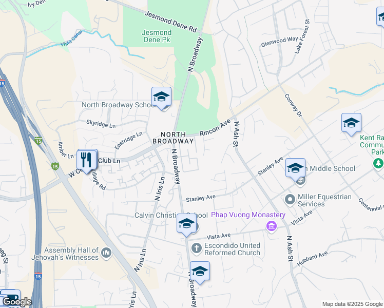 map of restaurants, bars, coffee shops, grocery stores, and more near in Escondido