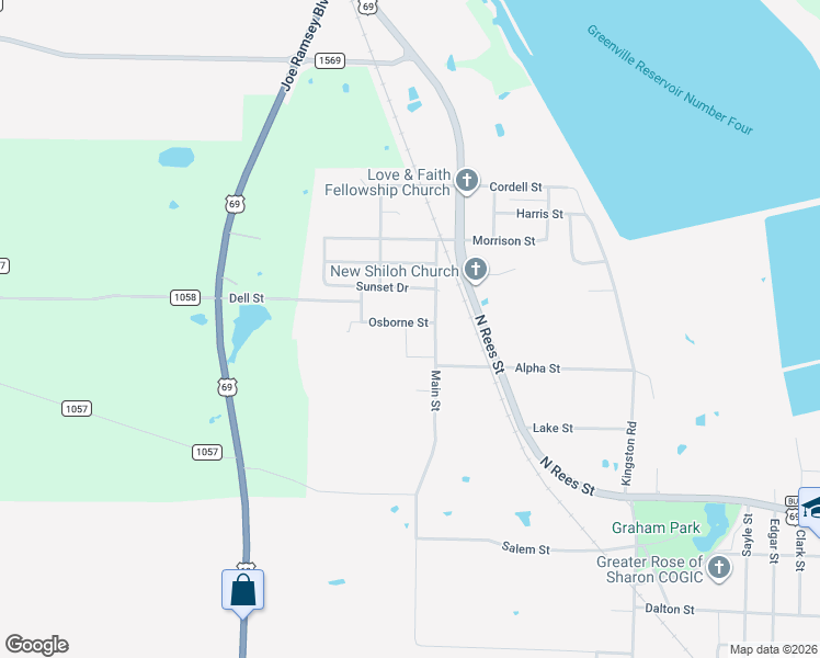 map of restaurants, bars, coffee shops, grocery stores, and more near 4502 Osborne Street in Greenville