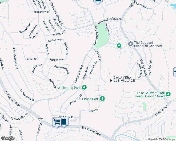 map of restaurants, bars, coffee shops, grocery stores, and more near 2734 Inverness Drive in Carlsbad