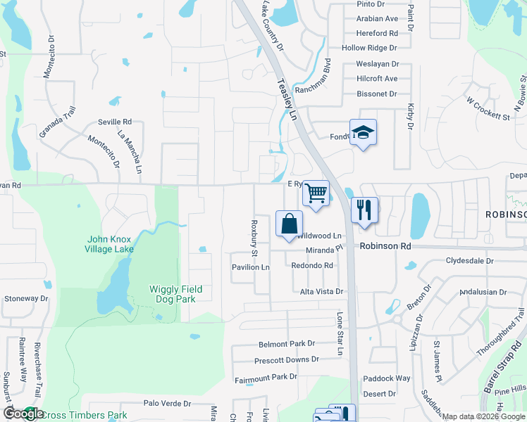 map of restaurants, bars, coffee shops, grocery stores, and more near 3917 Roxbury Street in Argyle