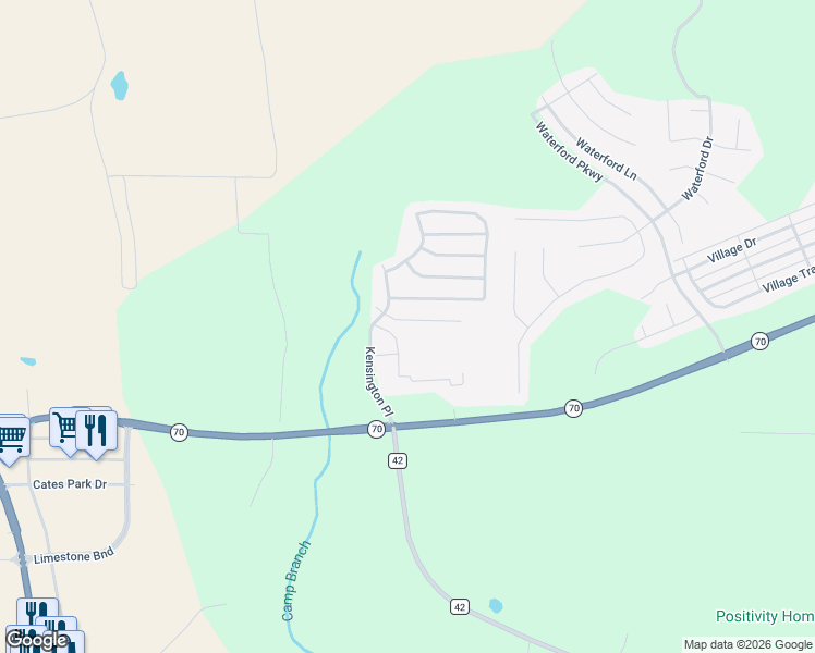 map of restaurants, bars, coffee shops, grocery stores, and more near 2025 Kensington Court in Calera