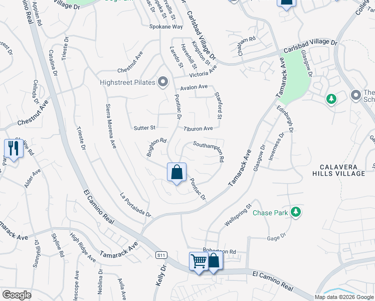 map of restaurants, bars, coffee shops, grocery stores, and more near 4507 Carnaby Court in Carlsbad