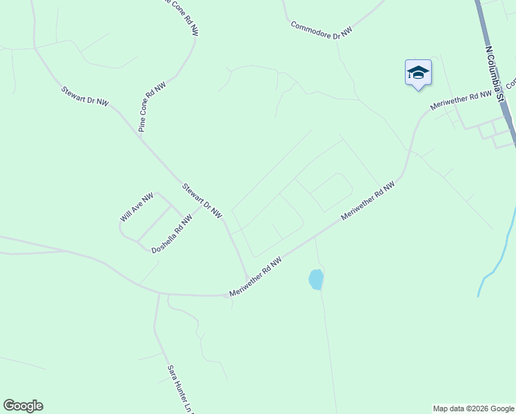 map of restaurants, bars, coffee shops, grocery stores, and more near 459 High Point Road in Milledgeville