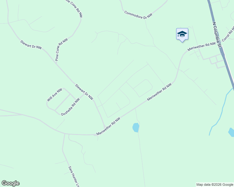 map of restaurants, bars, coffee shops, grocery stores, and more near 438 High Point Road in Milledgeville