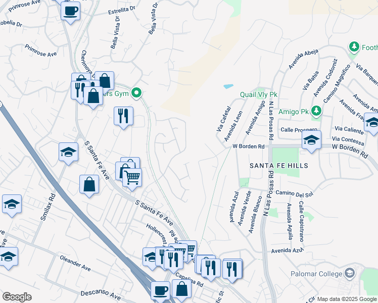 map of restaurants, bars, coffee shops, grocery stores, and more near 1732 Avenida Regina in San Marcos