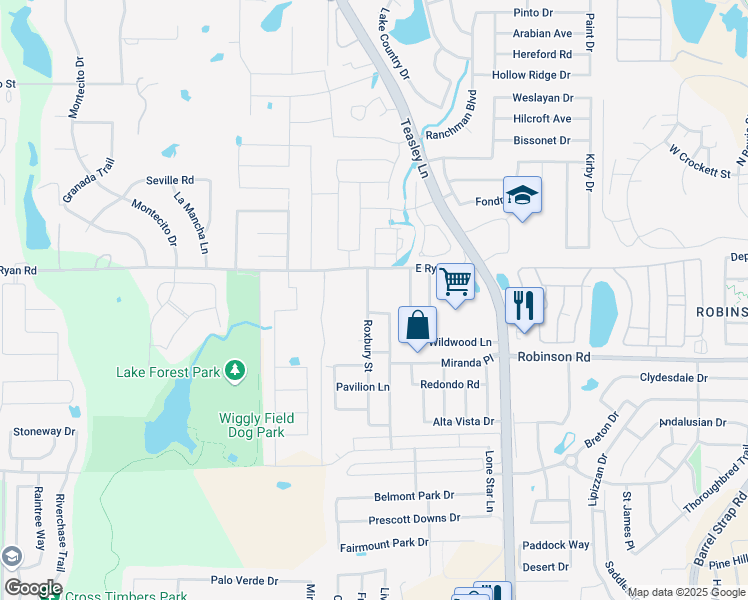 map of restaurants, bars, coffee shops, grocery stores, and more near 3917 Roxbury Street in Argyle