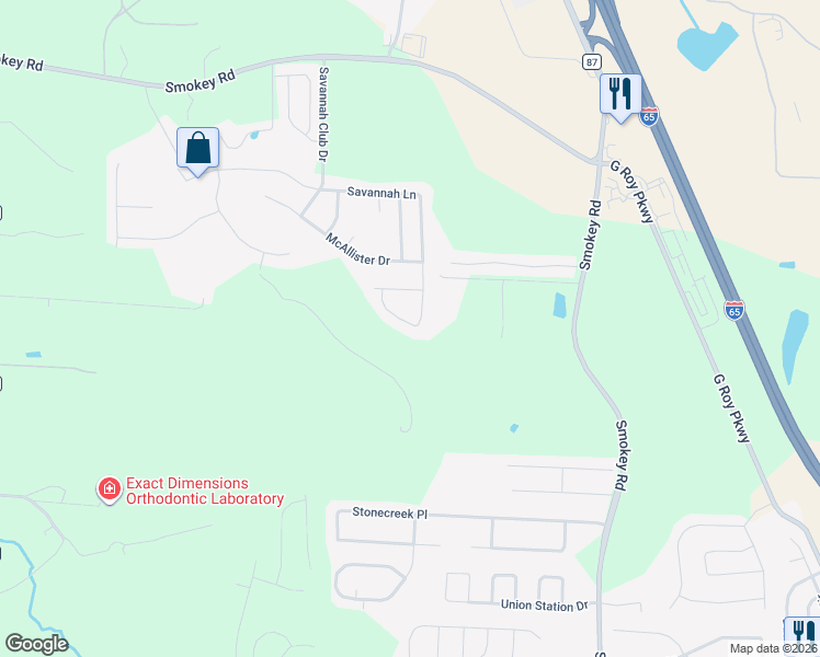 map of restaurants, bars, coffee shops, grocery stores, and more near 1089 Savannah Lane in Calera