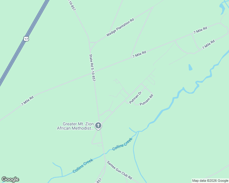 map of restaurants, bars, coffee shops, grocery stores, and more near 825 Burgin Road in McClellanville