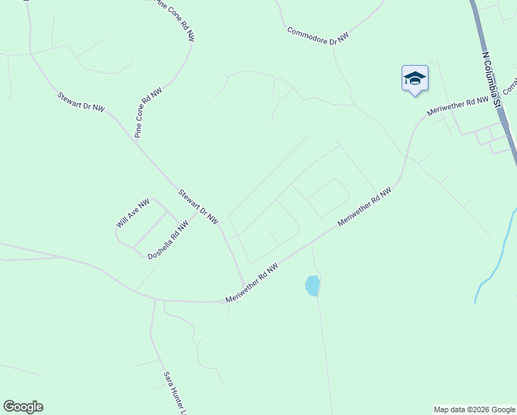 map of restaurants, bars, coffee shops, grocery stores, and more near 459 High Point Road in Milledgeville