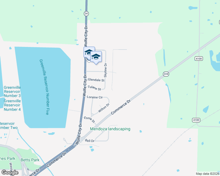 map of restaurants, bars, coffee shops, grocery stores, and more near 1207 Alpine Street in Greenville