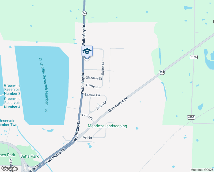 map of restaurants, bars, coffee shops, grocery stores, and more near 1207 Alpine Street in Greenville