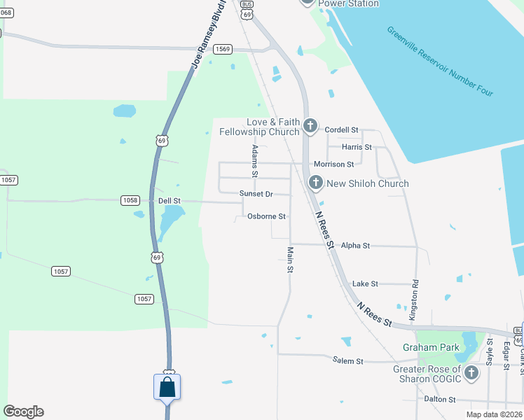 map of restaurants, bars, coffee shops, grocery stores, and more near 4502 Osborne St in Greenville