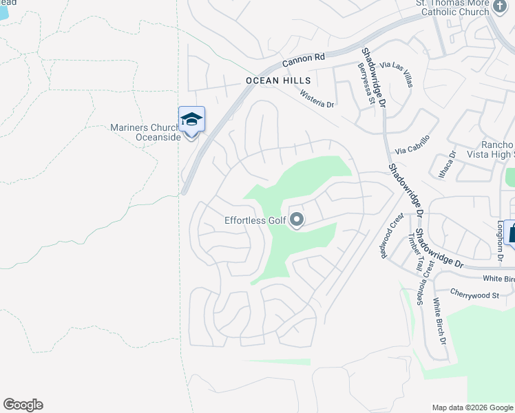 map of restaurants, bars, coffee shops, grocery stores, and more near 4756 Galicia Way in Oceanside