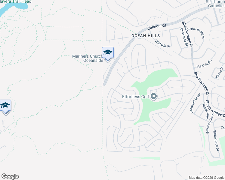 map of restaurants, bars, coffee shops, grocery stores, and more near 4049 Arcadia Way in Oceanside