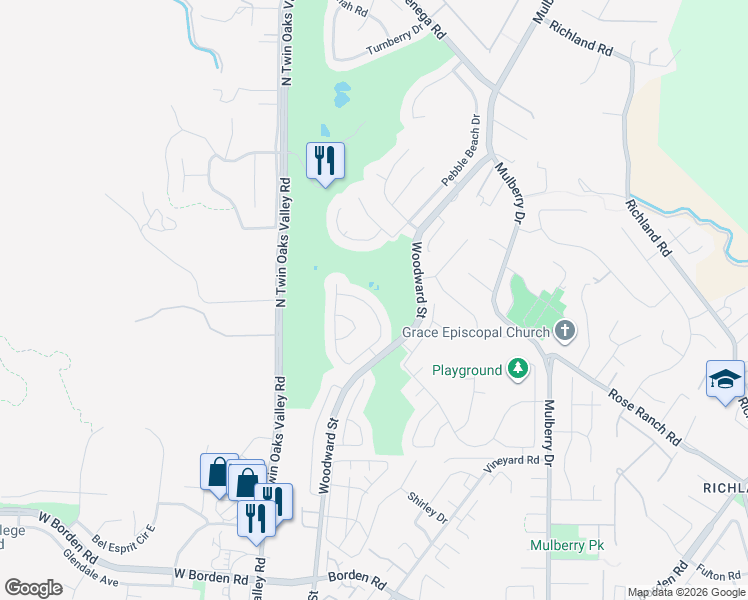 map of restaurants, bars, coffee shops, grocery stores, and more near 624 Chesterfield Circle in San Marcos