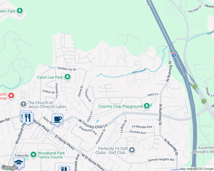 map of restaurants, bars, coffee shops, grocery stores, and more near 1471 Mercado Glen in Escondido
