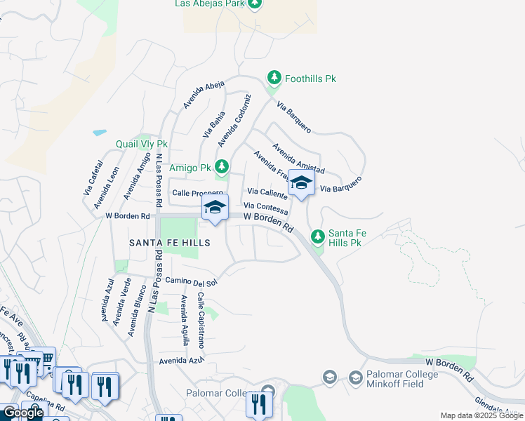map of restaurants, bars, coffee shops, grocery stores, and more near 1081 Tesoro Avenue in San Marcos