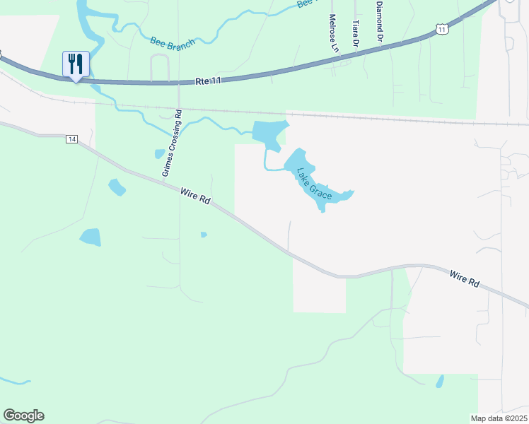map of restaurants, bars, coffee shops, grocery stores, and more near 11116 Lake Grace Road in Coaling