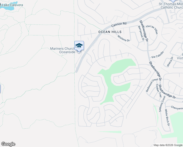map of restaurants, bars, coffee shops, grocery stores, and more near 4681 Cyrus Way in Oceanside
