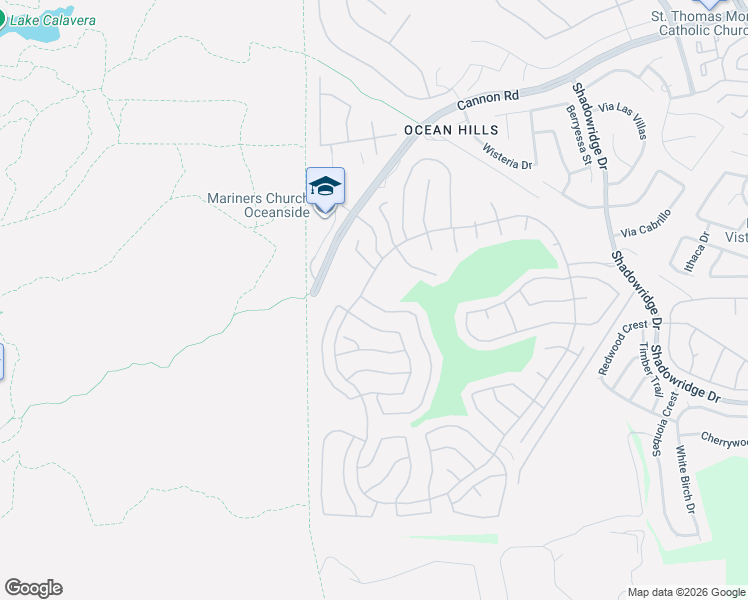 map of restaurants, bars, coffee shops, grocery stores, and more near 4681 Cyrus Way in Oceanside