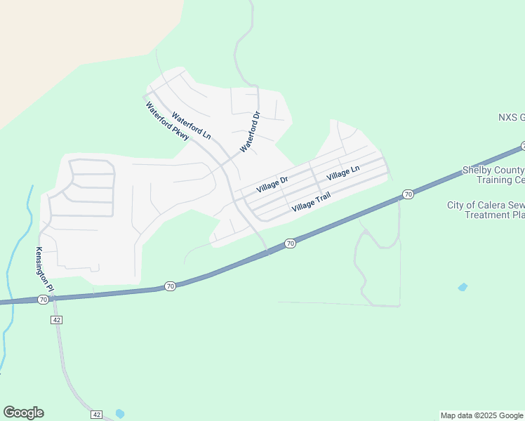 map of restaurants, bars, coffee shops, grocery stores, and more near 2018 Village Lane in Calera
