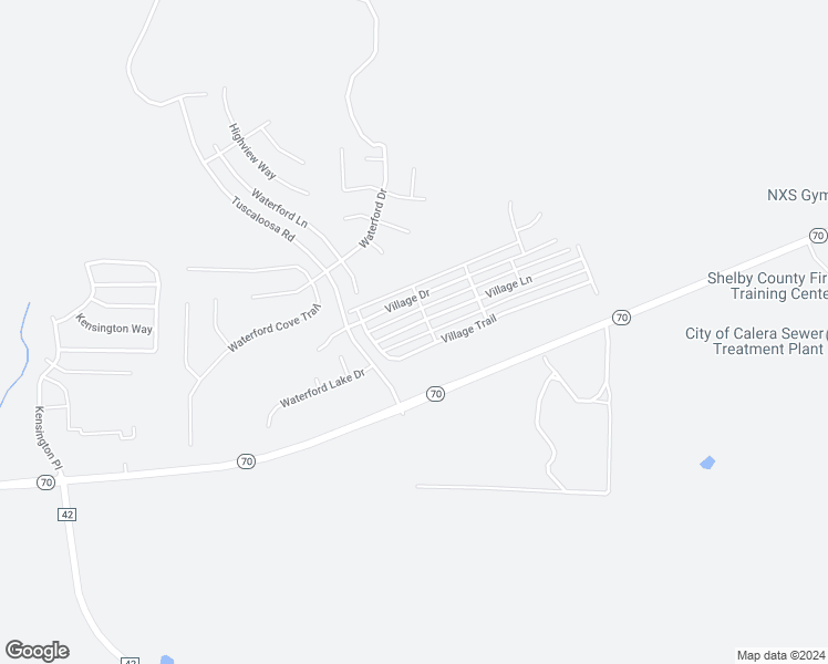 map of restaurants, bars, coffee shops, grocery stores, and more near 2046 Village Lane in Calera
