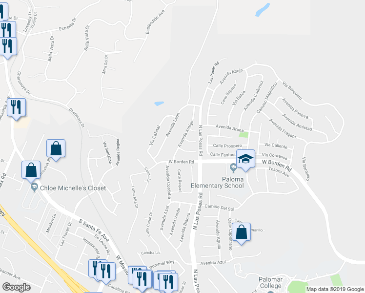 map of restaurants, bars, coffee shops, grocery stores, and more near 1428 Corte Bravo in San Marcos