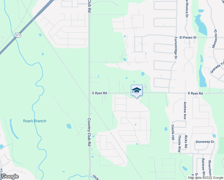 map of restaurants, bars, coffee shops, grocery stores, and more near 3821 Lauren's Place Road in Denton