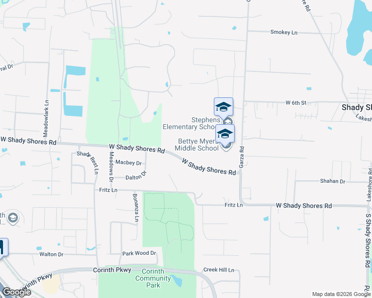 map of restaurants, bars, coffee shops, grocery stores, and more near 424 West Shady Shores Road in Shady Shores
