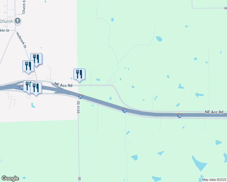 map of restaurants, bars, coffee shops, grocery stores, and more near 415 Interstate 30 Service Road in Mount Vernon