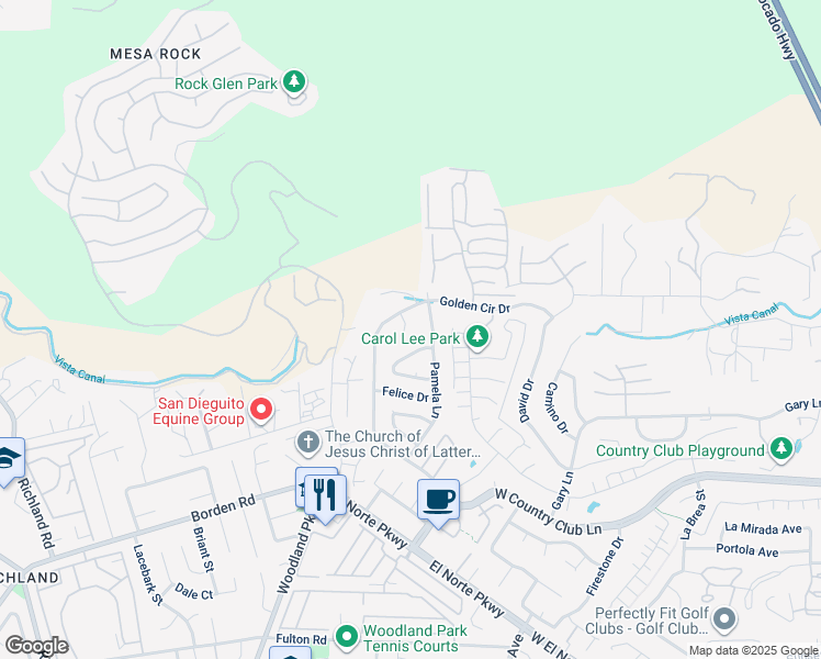 map of restaurants, bars, coffee shops, grocery stores, and more near 2014 Billy Glen in Escondido