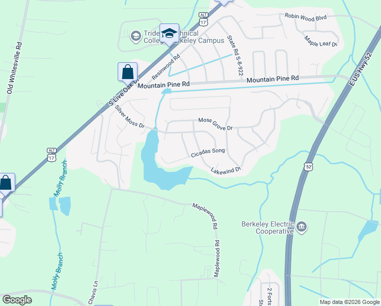 map of restaurants, bars, coffee shops, grocery stores, and more near 328 Cicadas Song Drive in Moncks Corner