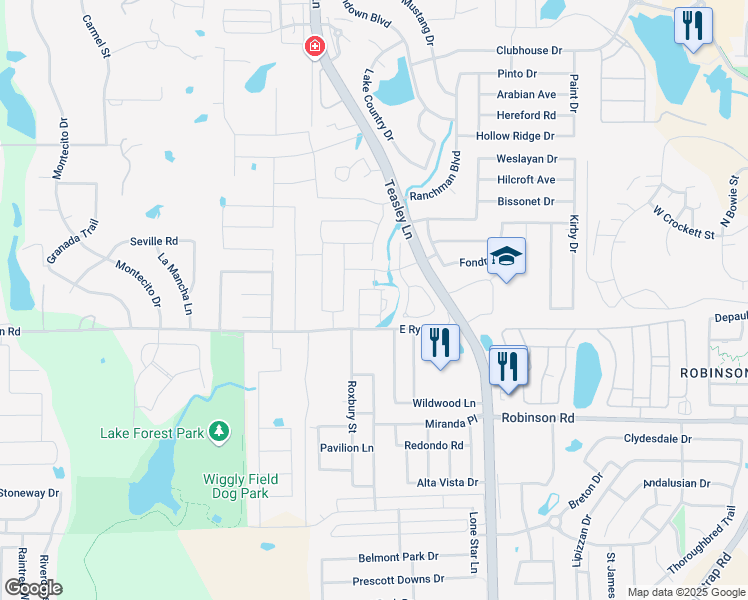map of restaurants, bars, coffee shops, grocery stores, and more near 166 South Pond in Hickory Creek