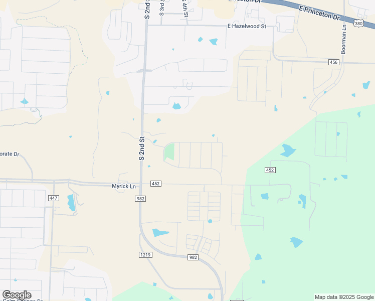 map of restaurants, bars, coffee shops, grocery stores, and more near 823 Fm 982 in Princeton