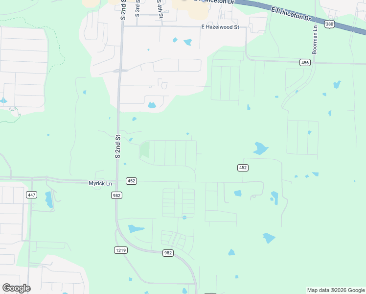 map of restaurants, bars, coffee shops, grocery stores, and more near 707 Farm to Market Road 982 in Princeton