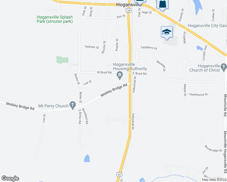 map of restaurants, bars, coffee shops, grocery stores, and more near 3136 Mobley Bridge Road in Hogansville