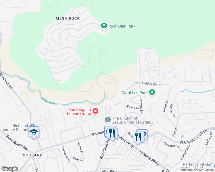 map of restaurants, bars, coffee shops, grocery stores, and more near in Escondido