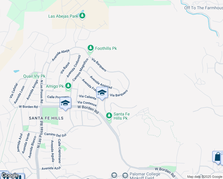 map of restaurants, bars, coffee shops, grocery stores, and more near 1306 Avenida Pantera in San Marcos