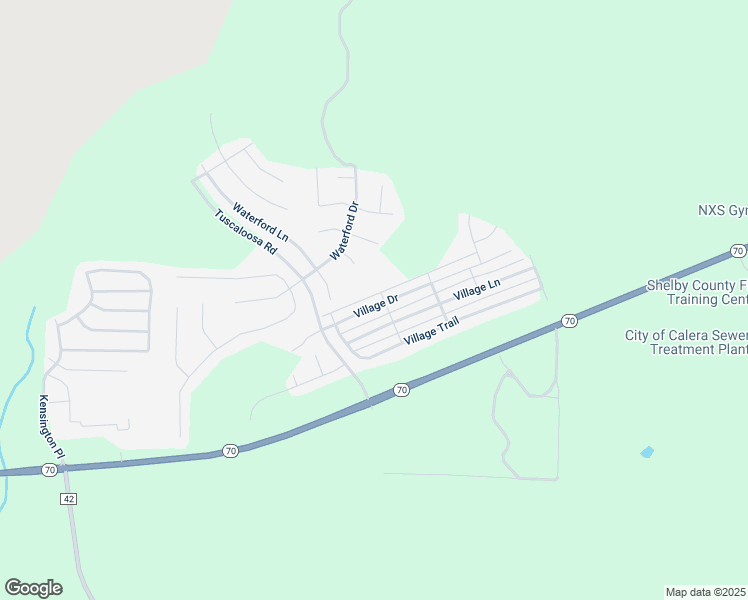 map of restaurants, bars, coffee shops, grocery stores, and more near 169 Village Drive in Calera
