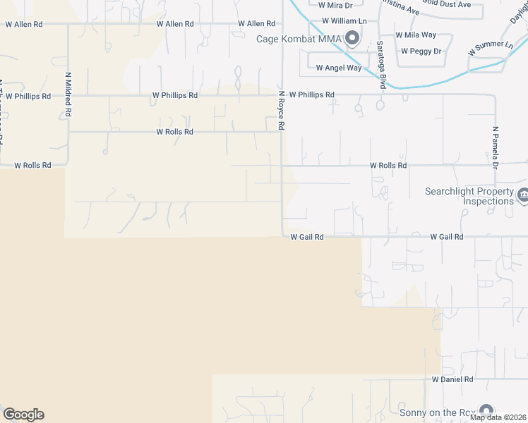 map of restaurants, bars, coffee shops, grocery stores, and more near 3134 West Lind Road in Queen Creek