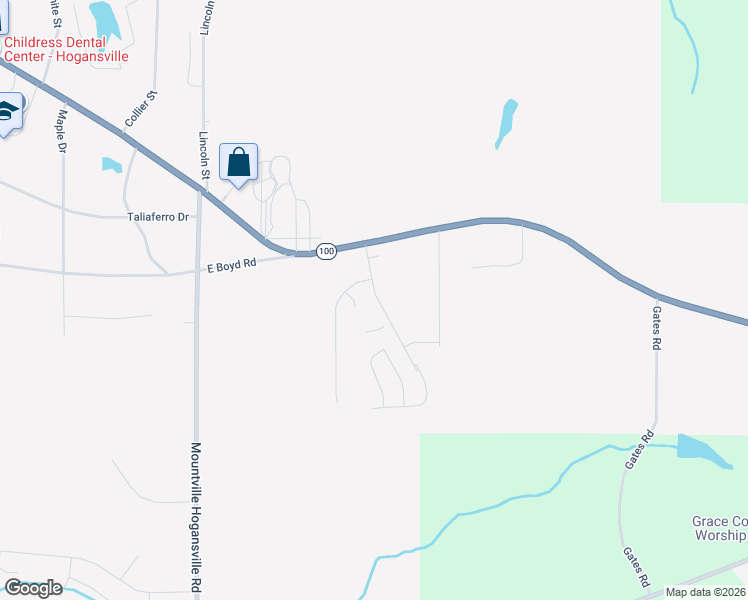map of restaurants, bars, coffee shops, grocery stores, and more near 1141 East Main Street in Hogansville